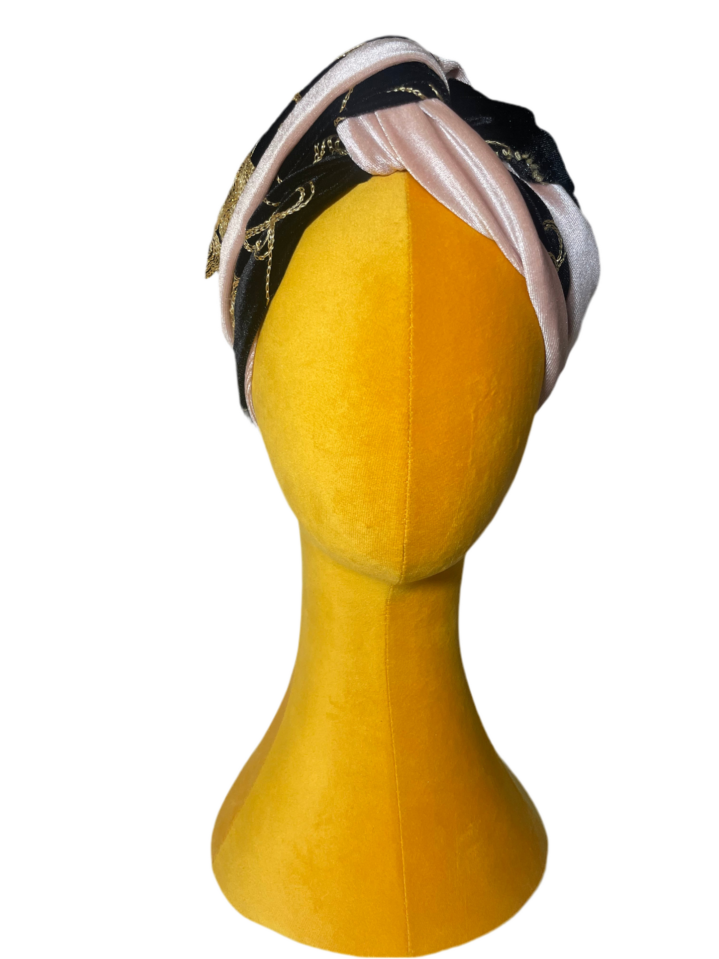 Black/Gold Embroidered Head Wrap