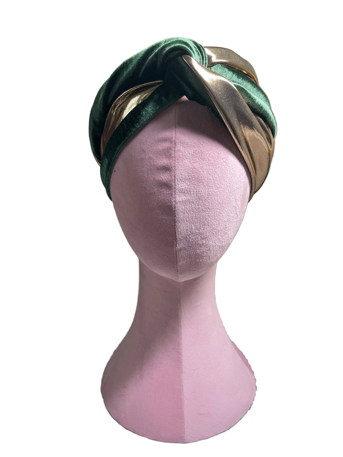 Green and Gold Foil Head Wrap