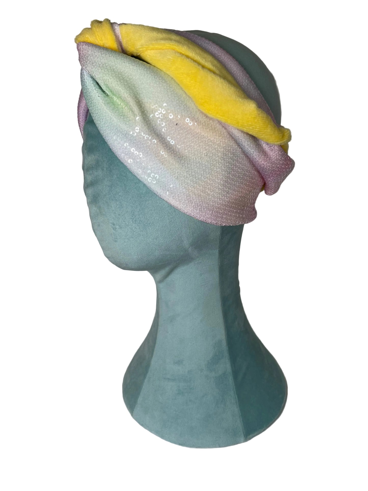 Pastels/Yellow Sequin Velvet Wrap