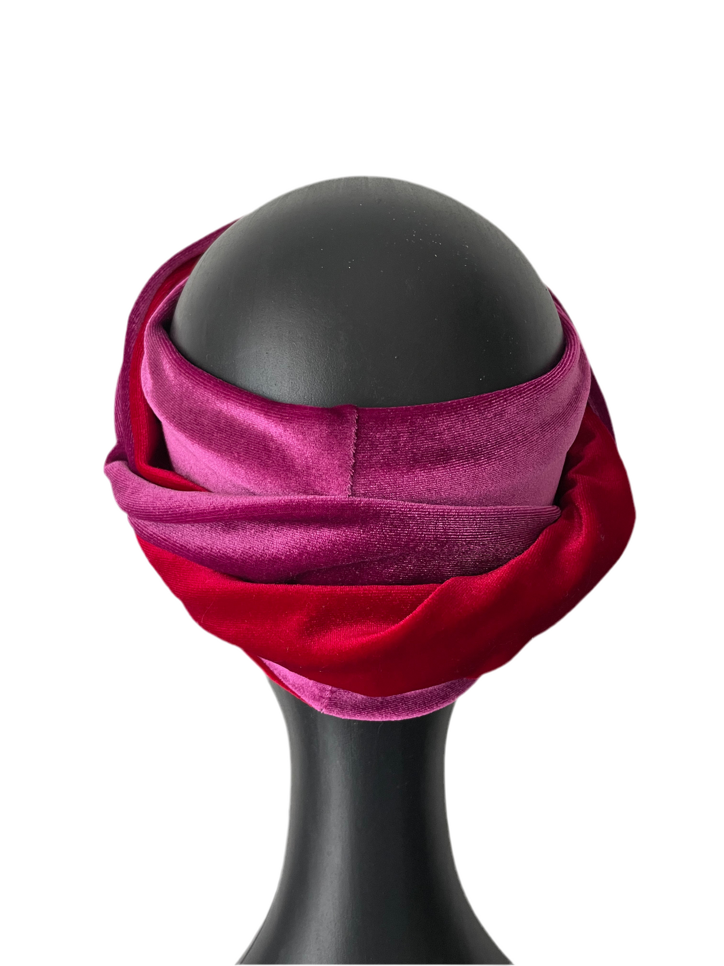 Pink and Red Velour Head Wrap
