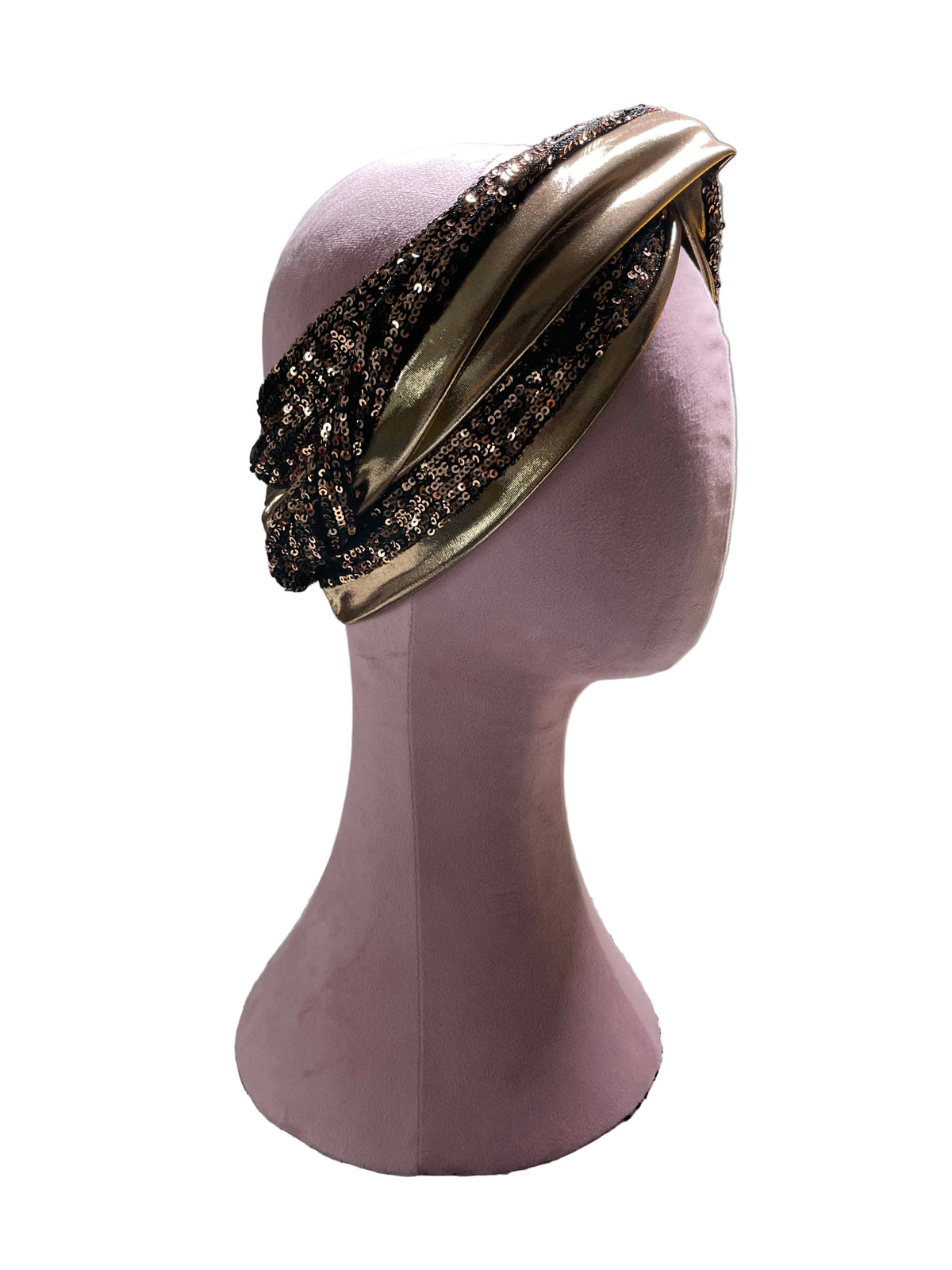 Bronze and Gold Sequin Head Wrap