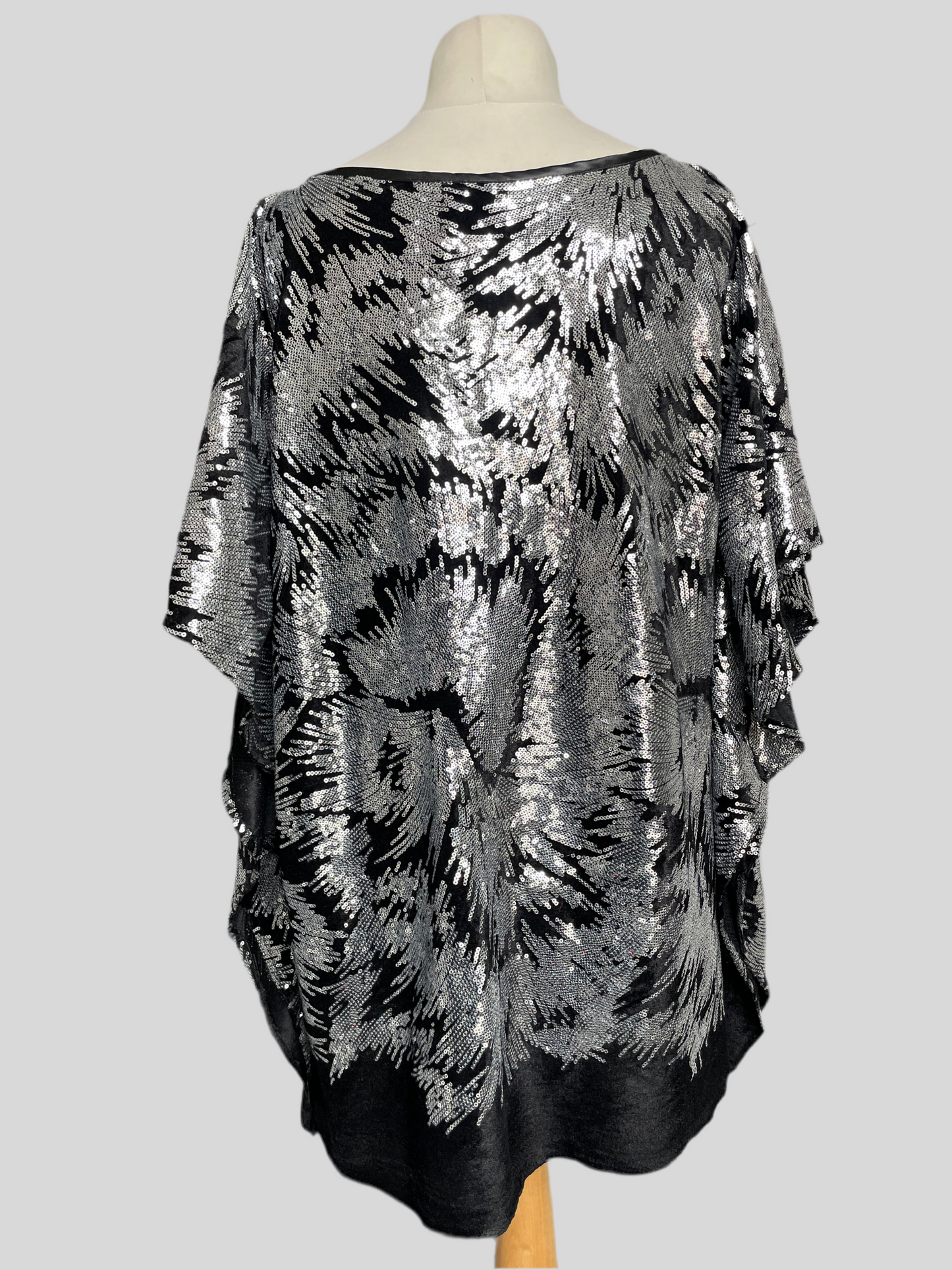Silver Sequin Kaftan Mini