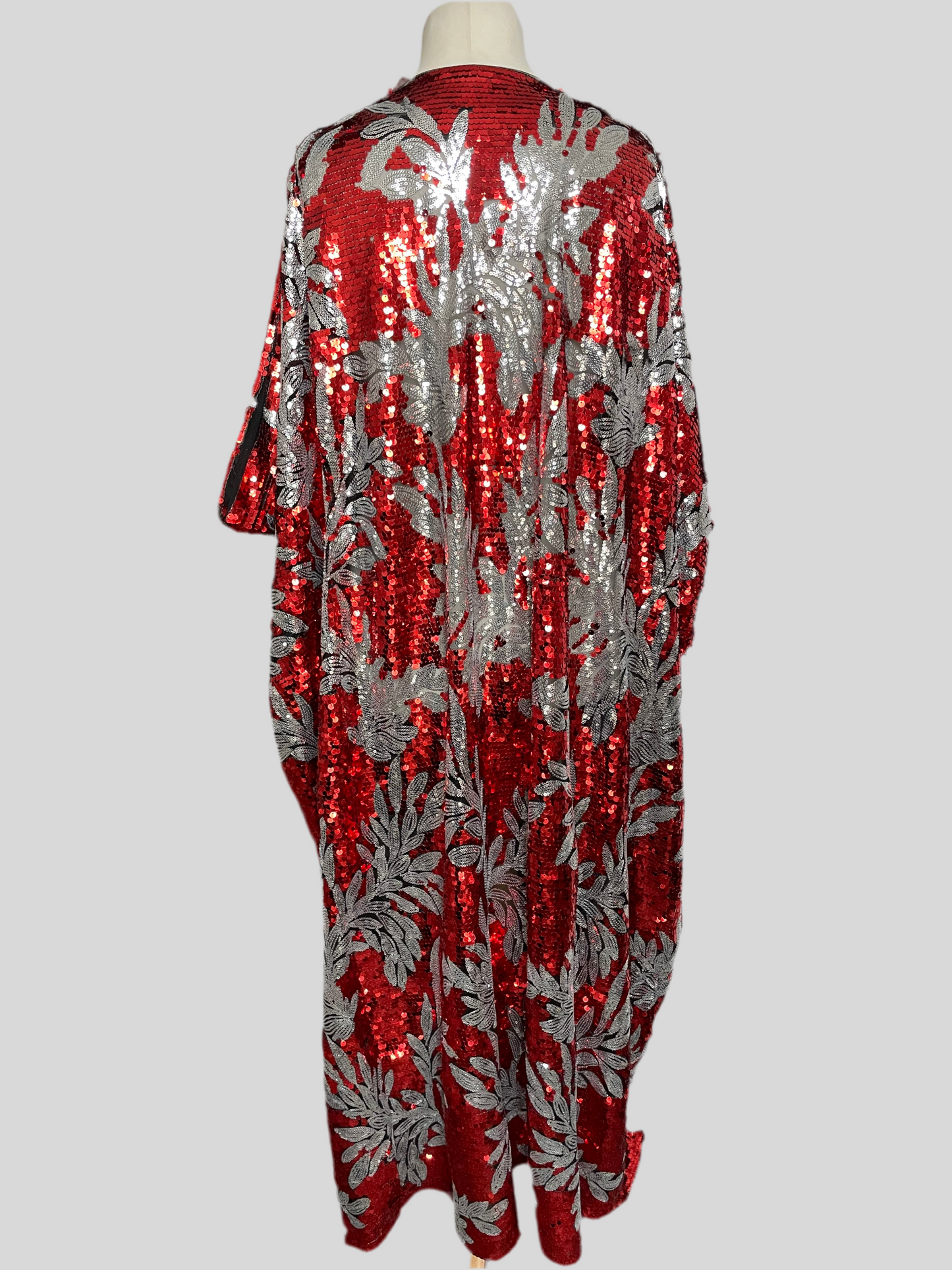 Red/Silver Sequin Kimono