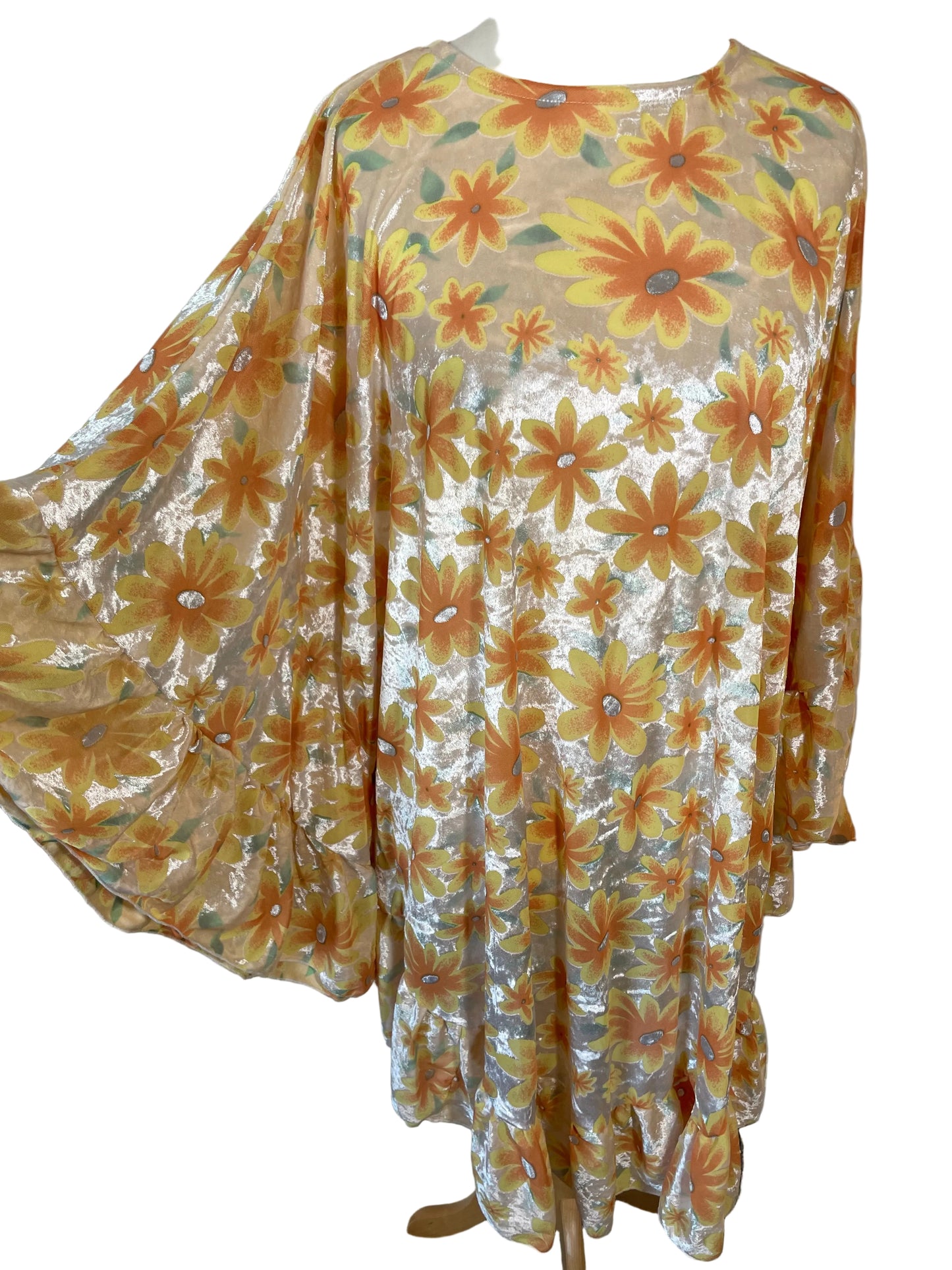 Devore ‘Edie’ Ruffle Midi Kaftan