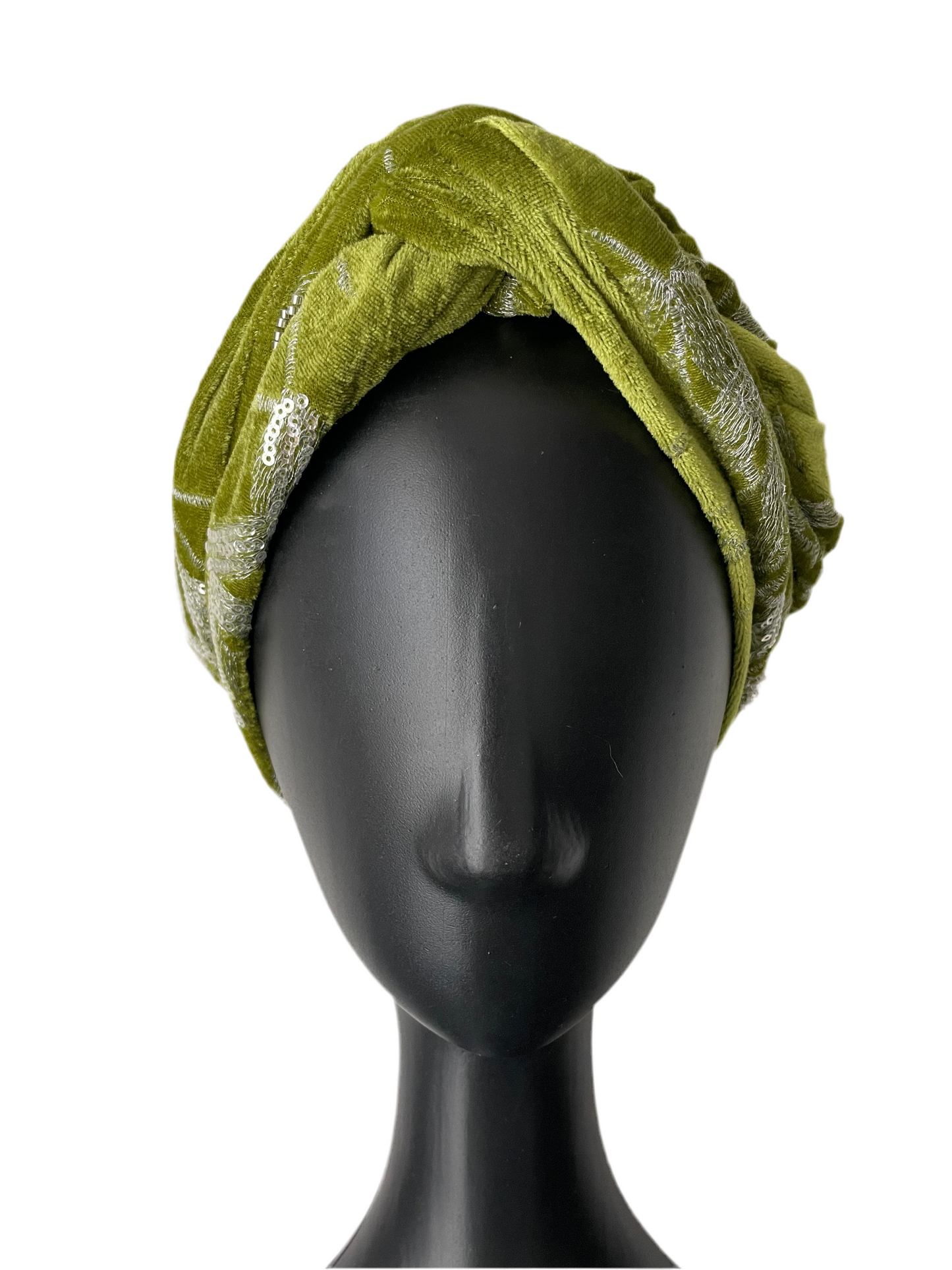 Chartreuse Green and silver velvet Wrap