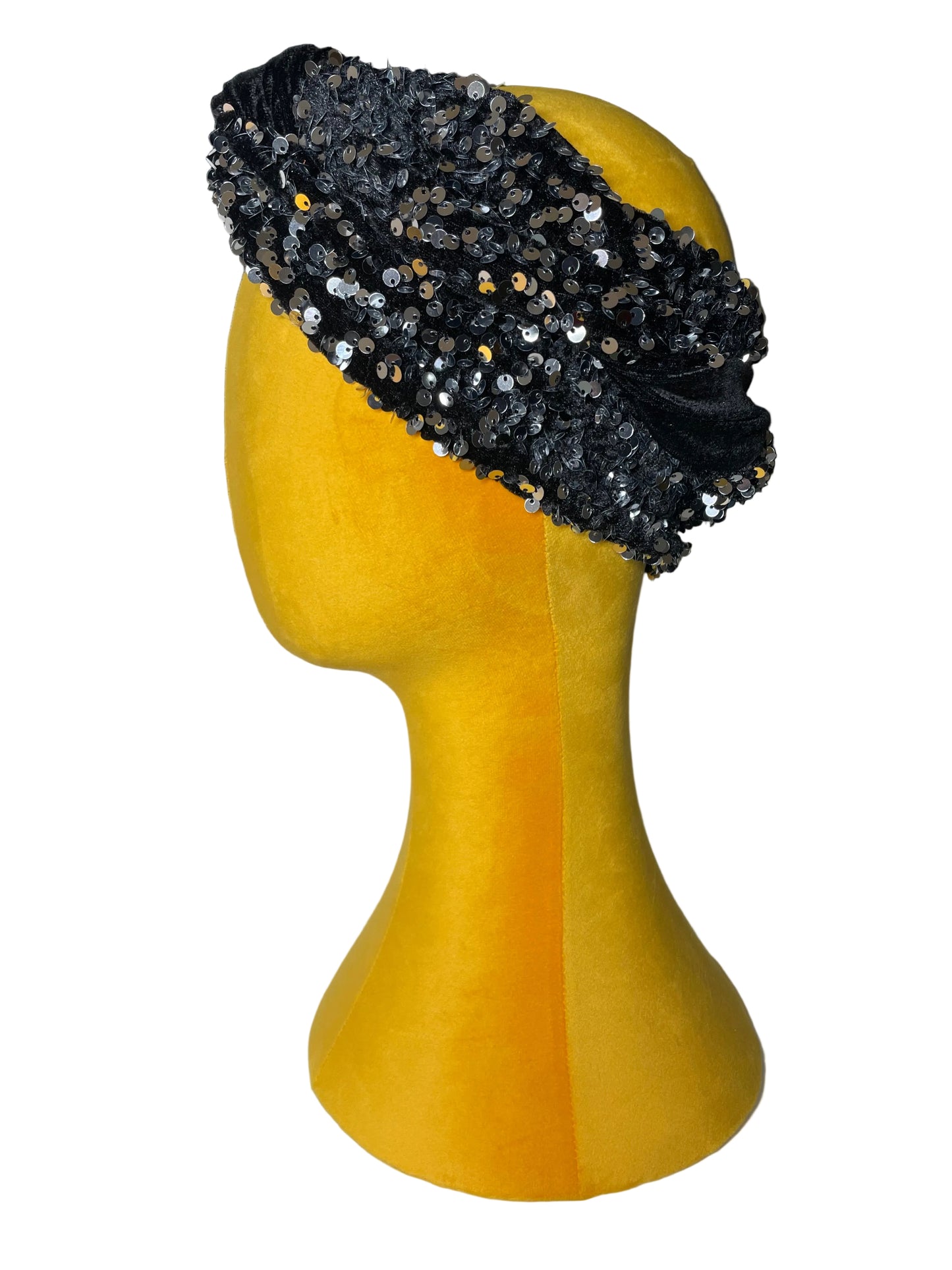 Black/Silver Sequin Head Wrap