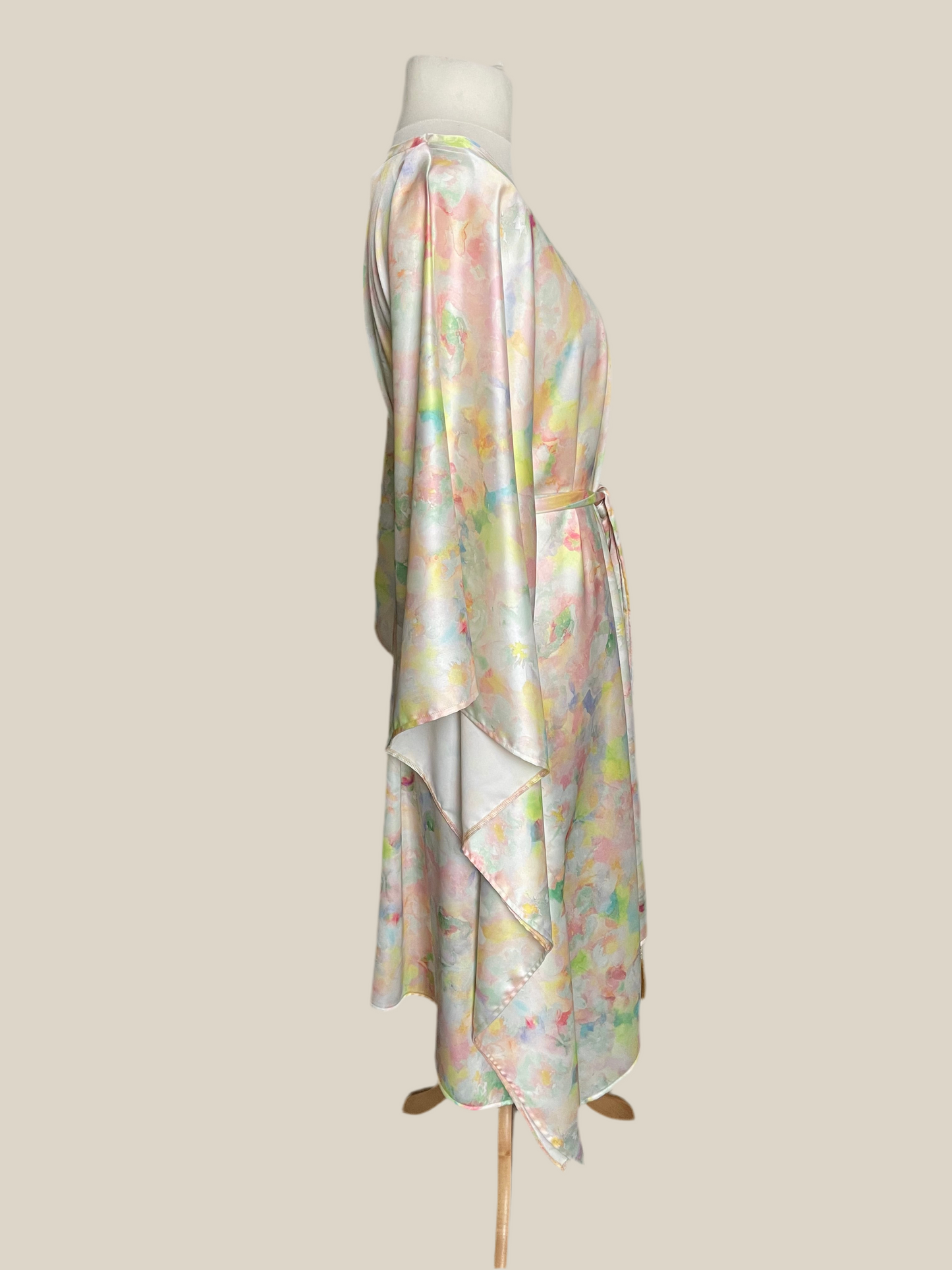 Marble Pastel Satin Midi Kaftan