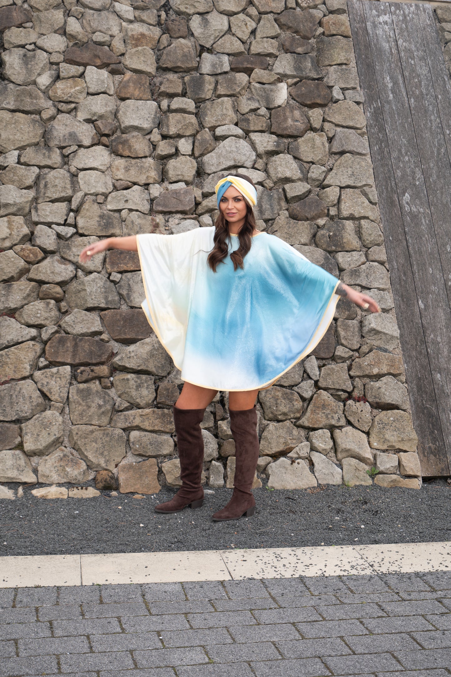 Blue/Lemon Tie Dye Sequin ‘Delilah’ Mini