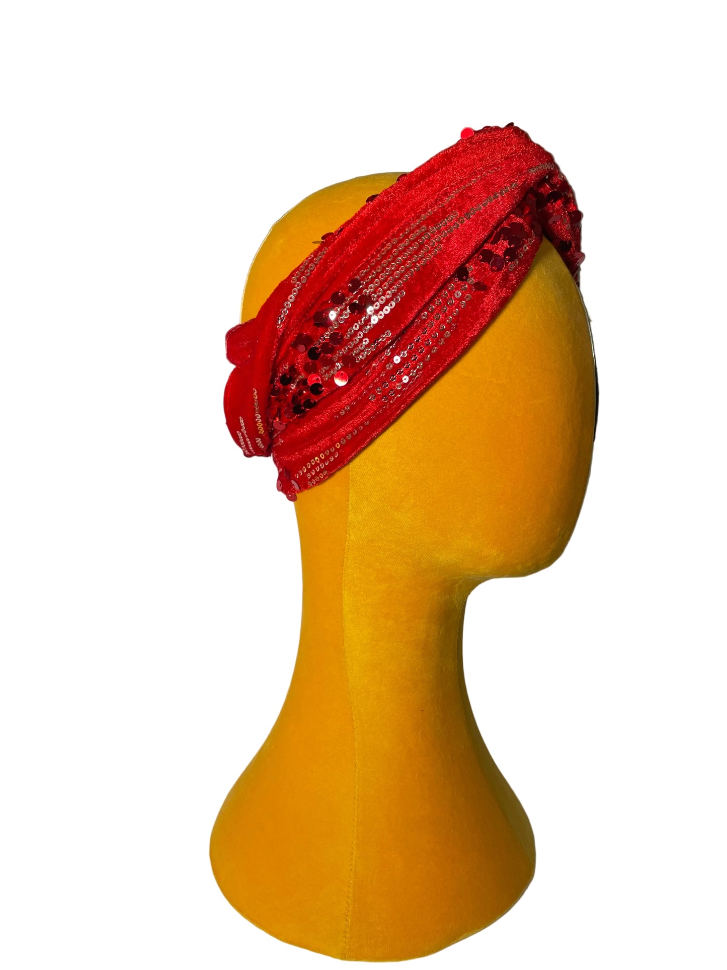 Red/Silver Sequin Head Wrap