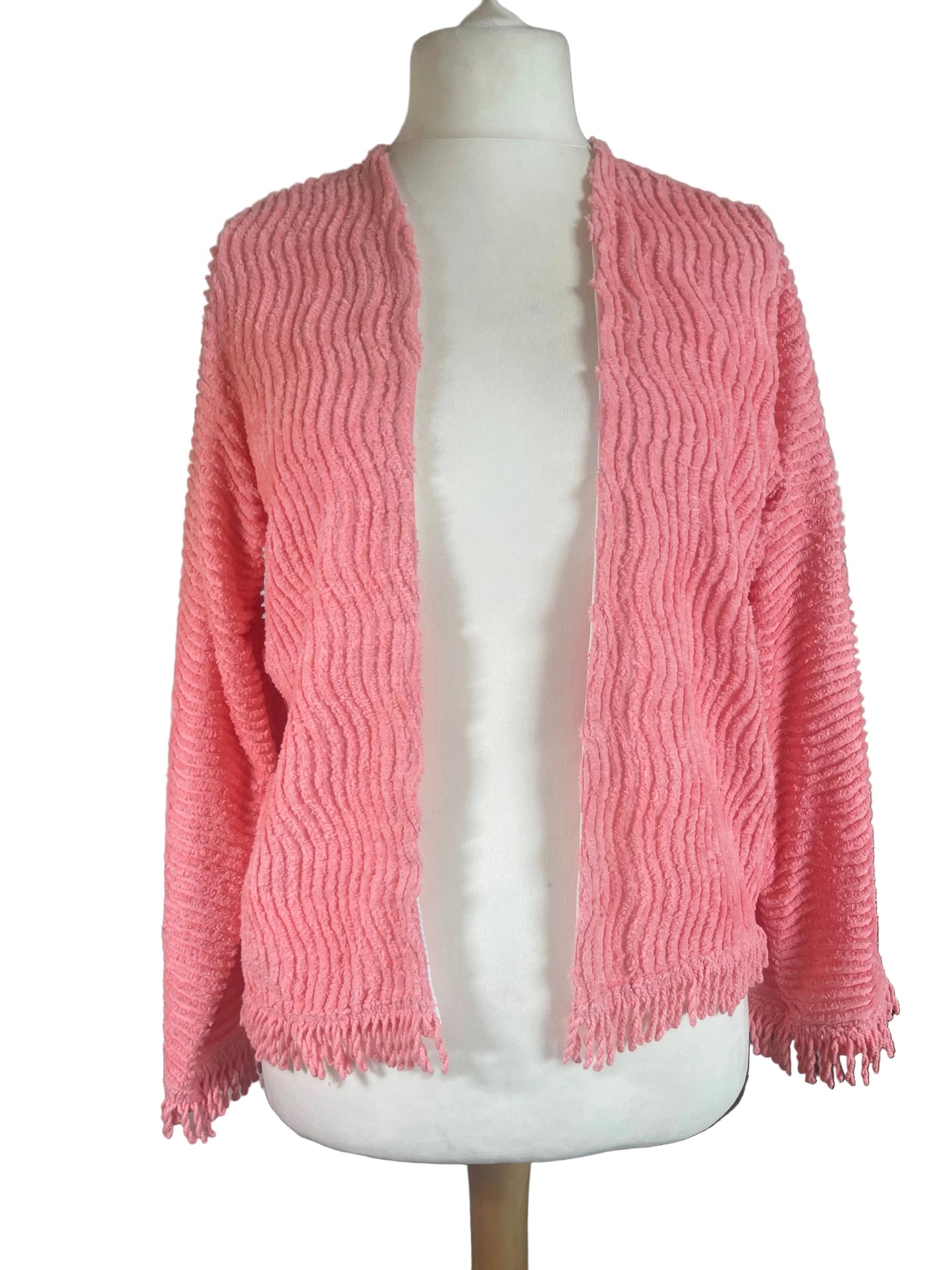Pink Fringed Vintage Blanket Jacket