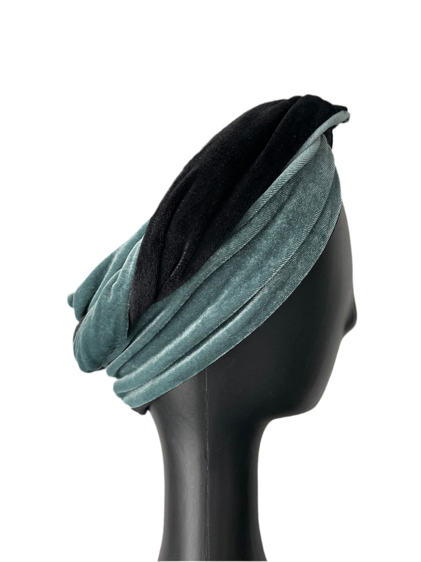 Mint and Black Velour Wrap