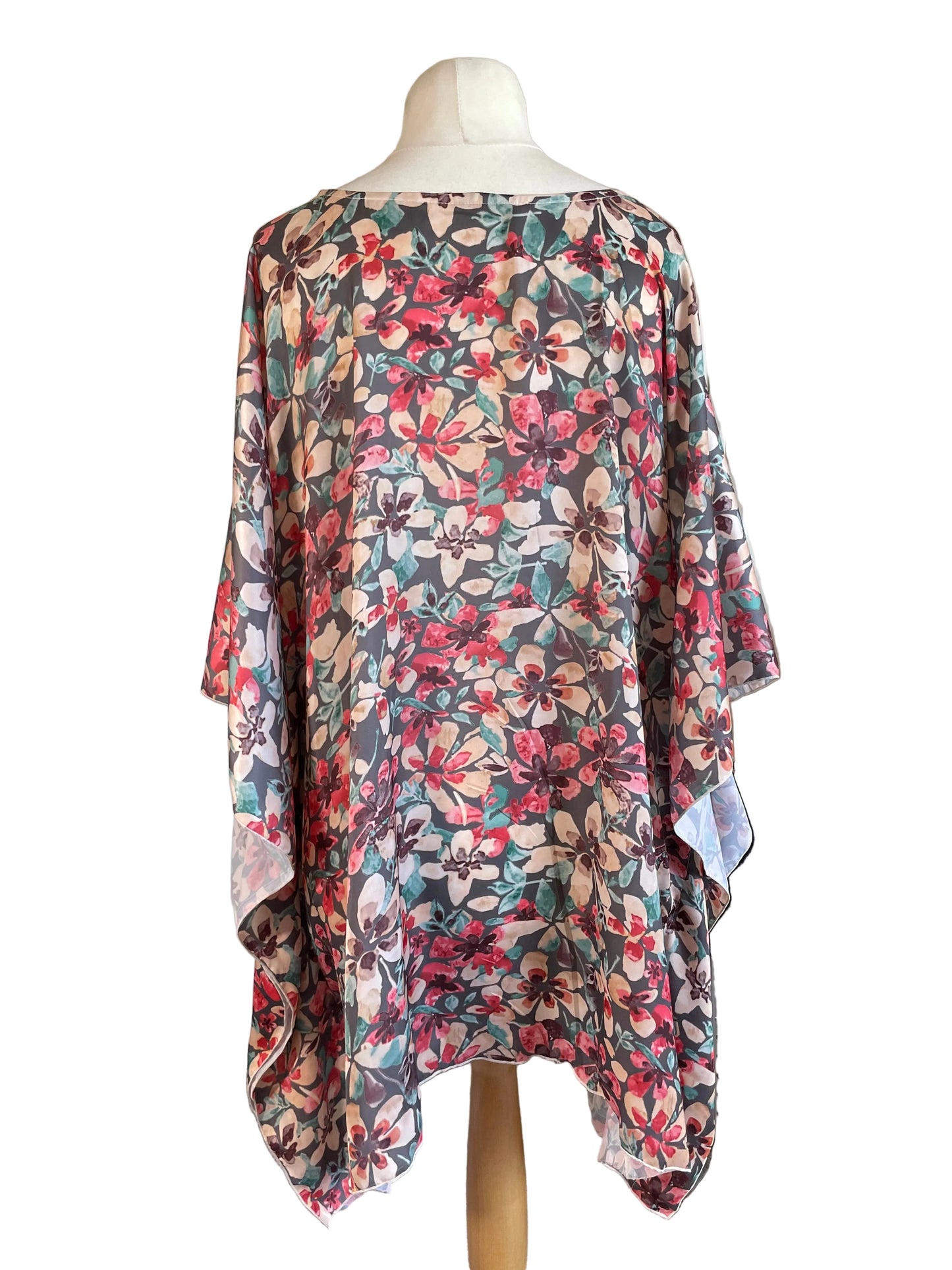 Silk Floral Kaftan Mini