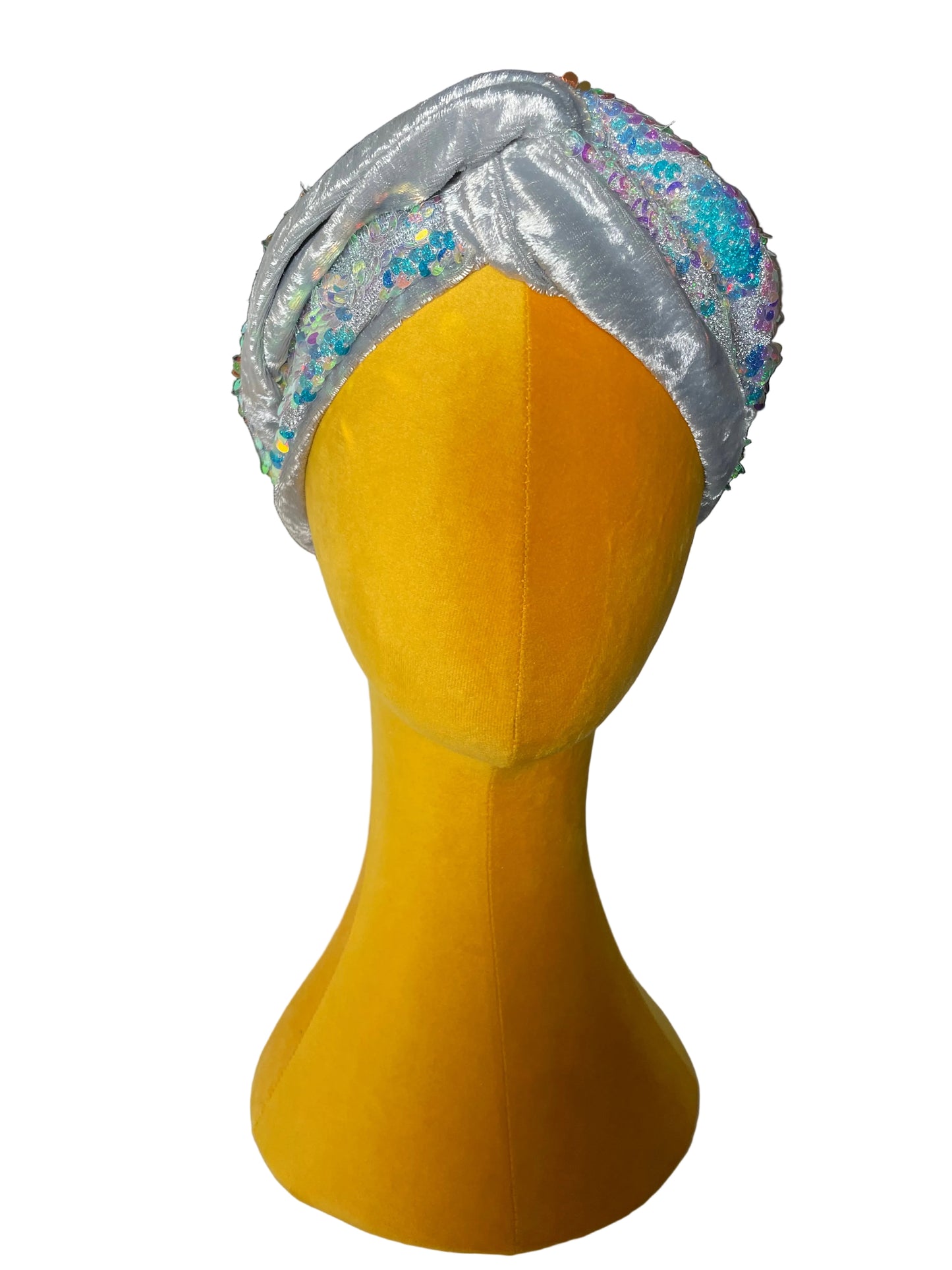 Silver/Iridescent Sequin Head Wrap