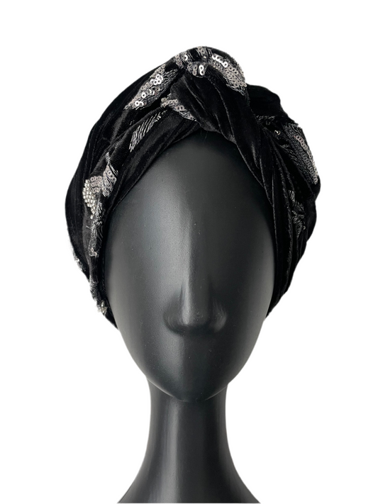 Black and Silver Head Wrap