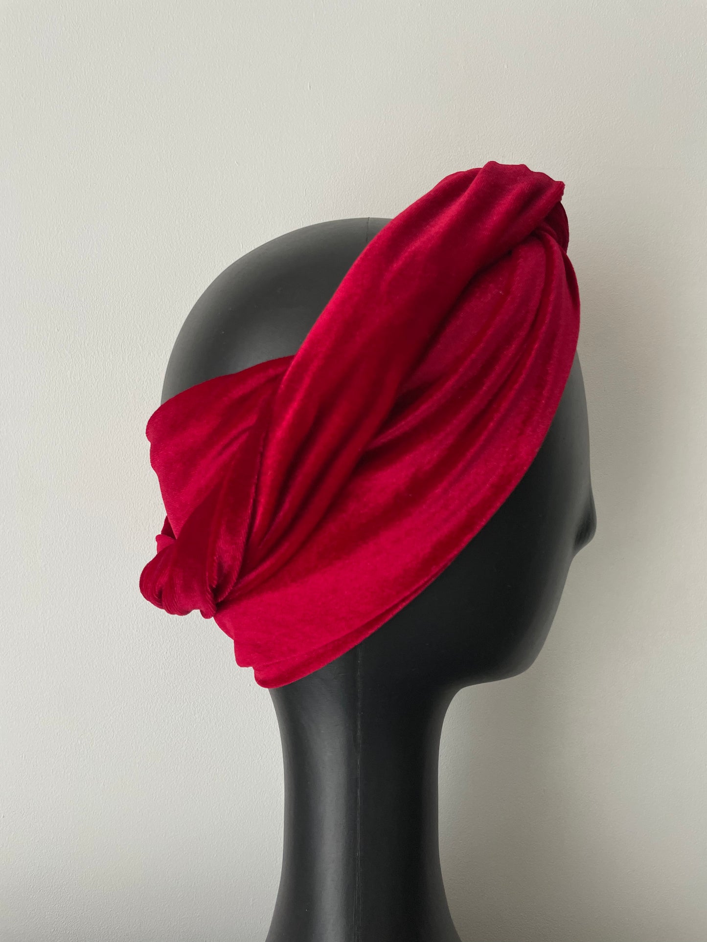 Red Velour Head Wrap
