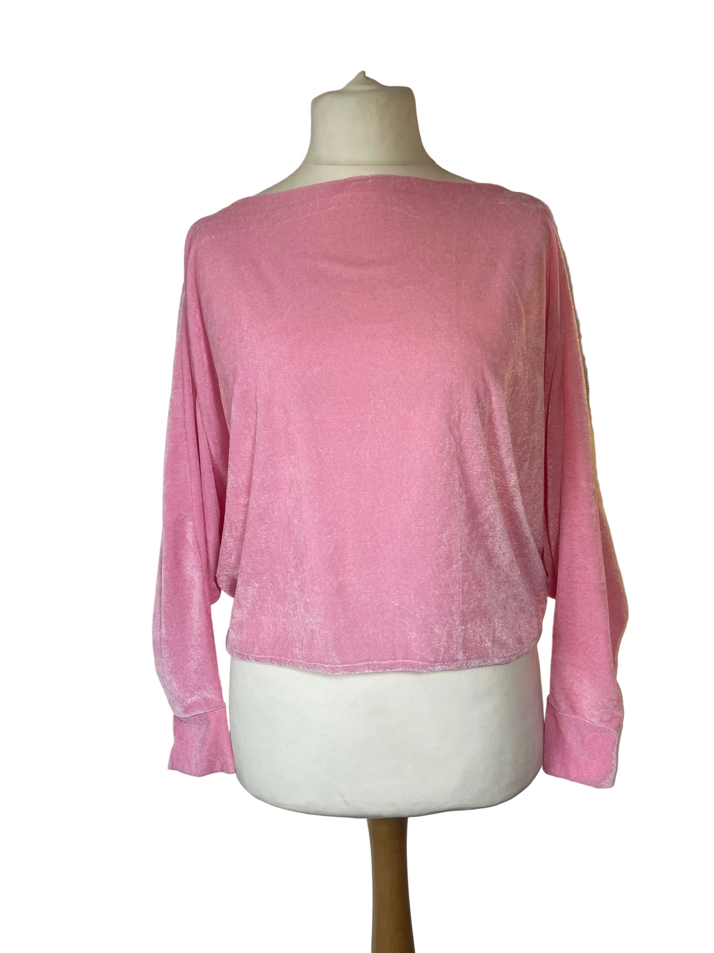 Pink Velvet Batwing Top