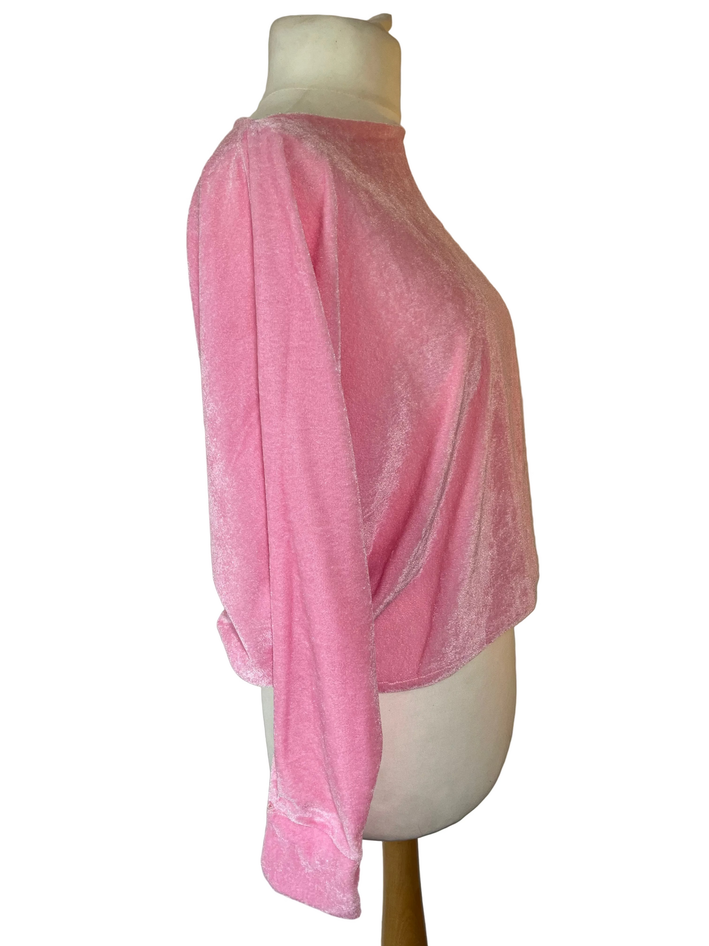 Pink Velvet Batwing Top